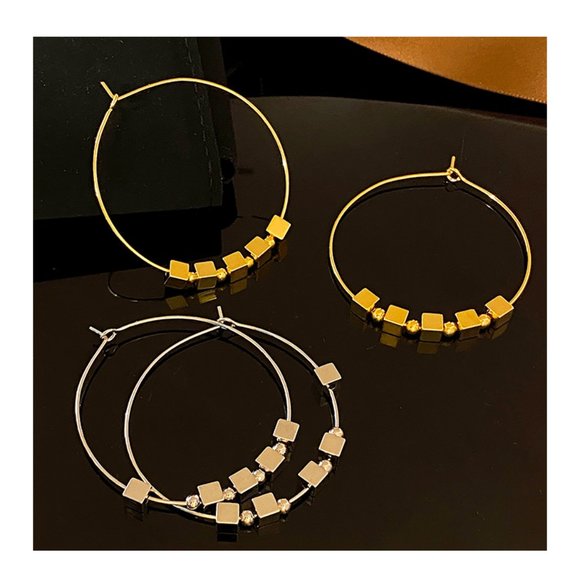 S925 Simple Circle Earrings Gold and Silver - Picture 12 of 13